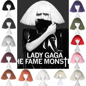 Hàng Sẵn lady gaga Thời trang người nổi tiếng BOBO Tóc xù Party Bộ tóc giả cho tiệc khiêu vũ