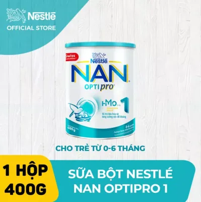 Sữa bột Nestle NAN OPTIPRO 1 H-MO 400g cho trẻ từ 0-6 tháng tuổi dễ tiêu hóa dễ hấp thụ hỗ trợ sức đề kháng hỗ trợ phát triển trí não và thị lực-HMO