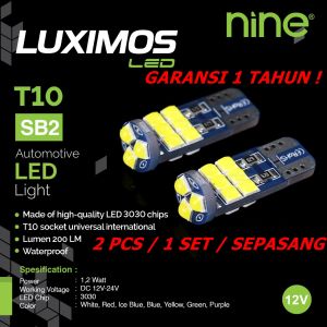LAMPU LED T10 15 MATA 9NINE LUXIMOS SB2 SEIN SENJA PLAT NOMOR SET