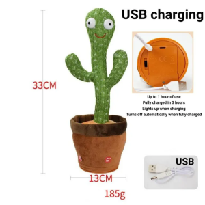 Dancing Talking Cactus Toys - Light Up Plush Toy with 120 English Songs (USB Charge)