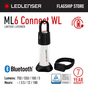Ledlenser ML6 Connect WL Warm Light Bluetooth - Max up to 750 Lumens with Boost mode - Max up to 180 hours run time Rechargeable Lantern