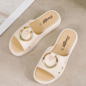 IELGY Thick-soled flatform slippers womens summer 2024 new versatile increased casual