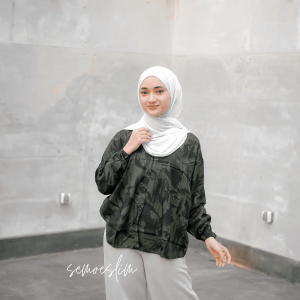 SEMOESLIM kemeja wanita lengan panjang  over size rayon viscose
