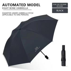 Red leaf Portable Manual Folding Umbrella Flowering Umbrella in Water Black Glue Coated Light Weight UV Umbrella