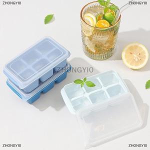 [COD] ZHONGYI0 Ice-Making khuôn khay đá gia dụng với nắp hộp làm đá khuôn