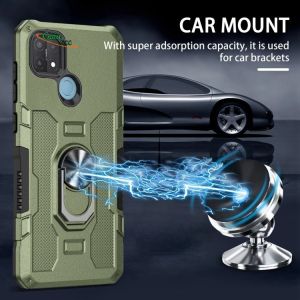 Casing Untuk REALME C21 /REALME C21Y Premium Hardcase Ring Armor Robot Case Kickstand Hybrid/Ring Holder