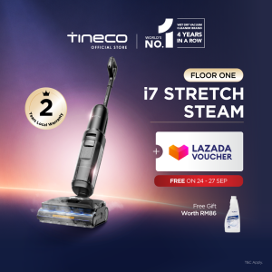 Tineco Floor One i7 Stretch Steam Cordless Wet Dry Vacuum Cleaner | 25 kPa | 160°C HyperSteam | 80 mins Runtime