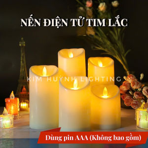 Nến điện tử tim lắc trang trí decor lung linh lãng mạn trang trí Giáng Sinh Noen Lễ Tết