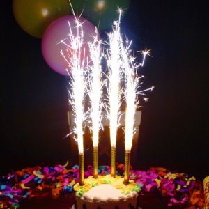 1PC Sparkling Candle Cake Topper Fountain Candle Birthday Candle Supplies Candles Party Needs