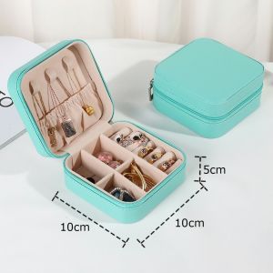 [HCM] Hộp Đựng Trang Sức Bằng Vải Nhung Có Dây Khóa Kéo Tiện Dụng Khi Đi Du Lịch Kích thước 10x10x5cm-Hesede