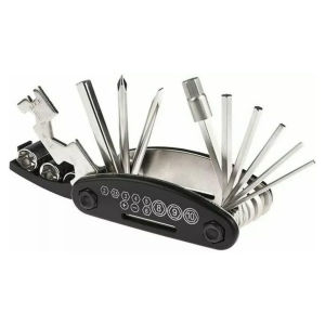 Brifit 16 in 1 เครื่องมือซ่อมแซมจักรยานอเนกประสงค์ชุดเครื่องมือจักรยานแบบพกพาพับเครื่องมือสแตนเลสน้ำหนักเบาพร้อม 8/9/10 มม. ไขควงหกเหลี่ยมประแจกระบอก ไขควง อุปกรณ์ซ่อมจักรยานเครื่องมือ