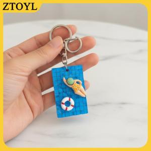 ZTOYL Bơi Hồ Bơi Keychain Màu Xanh Vàng Xe Vòng Chìa Khóa Mặt Dây Chuyền Cho Bơi lội Vận động Viên Thể Thao Locker Ba Lô Trang Trí