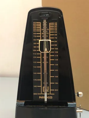 Nikko Black Metronome With Golden Scale - Black 226