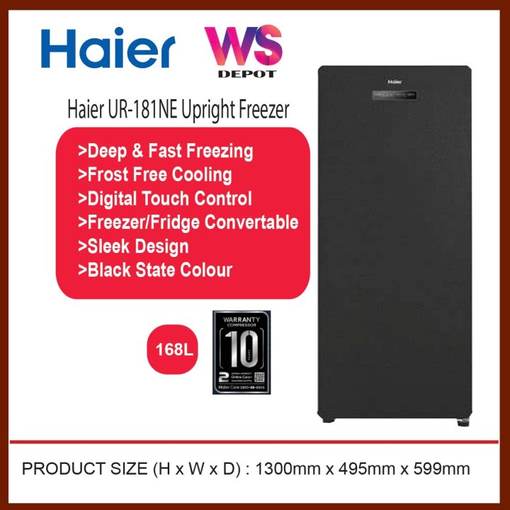 Haier HUR-181NE 168L Upright Freezer Black | Lazada