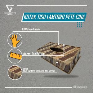 Tempat tissue Kotak Tissue tissue box Tisu Kulit Lamtoro Petai Cina 24x12x7 cm