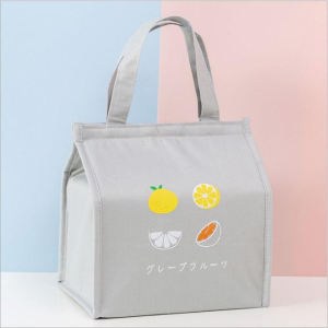 CHAINSHOP Fruit Design Canvas Insulation Waterproof Lunch Bag Hot & Cooler Handbag Tote Bag Food Storage Bag