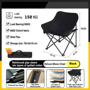 3H Kerusi Bulan Lipat Outdoor Camping Chair Mini Kerusi Picnic Hiking Beach Foldable Moon Chair