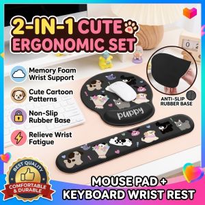 Cute Cartoon Mouse Pad Soft Wrist Rest Keyboard Wrist Support Ergonomic Desk Mat for Office Computer Laptop Gaming and Daily Work Accessories