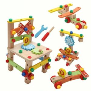 Children Toy Building Blocks Tools Assembling Chair DIY Multifunctional Disassembly Tool Nut Assembly Educational Toy