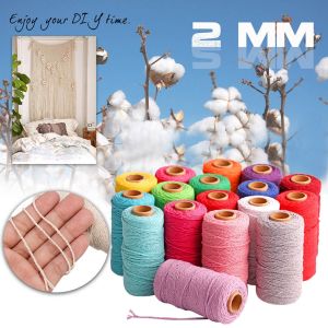 2MMx90Meters Colorfull Cotton Baker Rope Twine for Handmade Accessories Christmas Decoration Gift DIY Wrapping