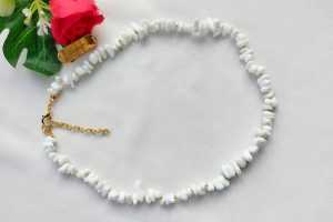 Hijabnur1 - Kalung Hijab Wanita Batu Pecah Korea Elegant Hijabers style Handmade