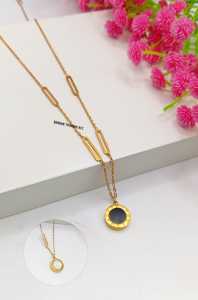 KALUNG TITANIUM LIONTIN ANGKA RMWI 2 SISI HITAM PUTIH ANTI LUNTUR & ANTI KARAT (COD)