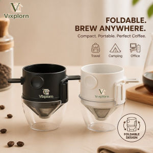 Vixplorn Portable Coffee Dripper 304 Stainless Steel Reusable Filter Collapsible Pour Over For Travel