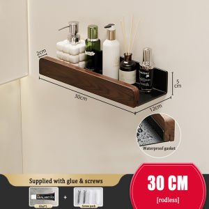 YissTiee North American Black Walnut Bathroom sink punch-free storage rack