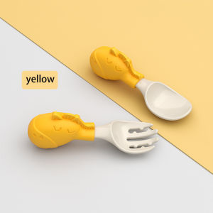 เด็ก PPSU ส้อมช้อนซิลิโคนจับสั้นการฝึกอบรมส้อมช้อน0-6เดือนป้อนอาหารเด็กอุปกรณ์บนโต๊ะอาหารเสริมชุดช้อนอาหารจัดส่งฟรีช้อนส้อมเด็ก