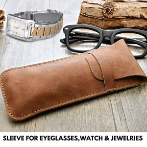 Watch & Eyeglasses Leather Sleeve Eyeglasses Leather Pouch Watch Pouch Watch Sleeve Eyeglasses Case