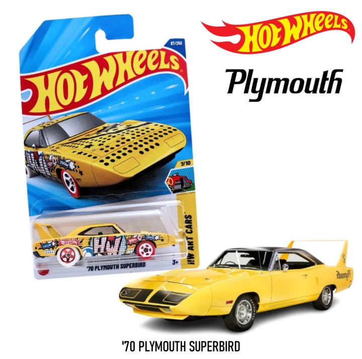 Hot Wheels Plymouth Superbird 1970 - Échelle 1:64, Jaune - Collection 2001 - Occasion