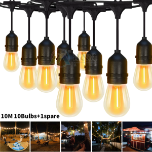 A&A A A 10M/20M/30M LED Bulbs String Lights Outdoor Light Waterproof Patio String Light Hanging Light Fairy Warm Lights Christmas decorative lights