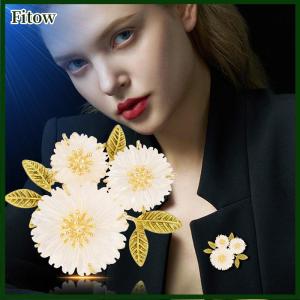 Fitow Fashion Plant Daisy Flower Brooches For Women Clothing Coat Jewelry Party Accessories Gifts