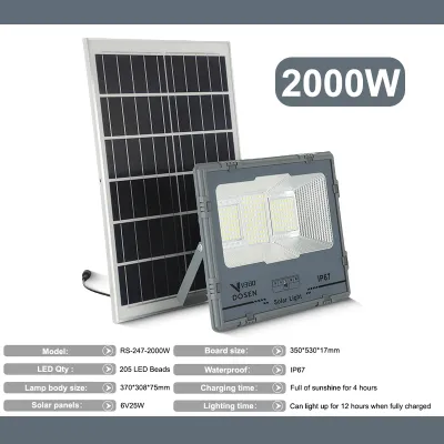 DOSEN Solar LED Light Outdoor Lighting 5M cable lights Big Watt LED high brightness 600W Solar street light High Temp Endurance IP67 Waterproof outdoor light sensor automatically turn on at darklampu solar Spotlight Outdoor Lighting