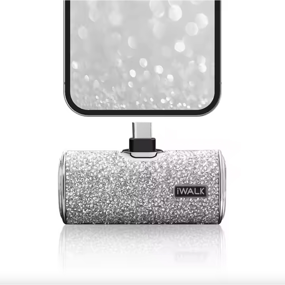 แบตเตอร์รี่สำรอง IWALK SECRET4500C ความจุ 4500MAH หัวชาร์จ TYPEC สี SILVER DIAMOND รองรับการชาร์จเร็ว 20W_0
