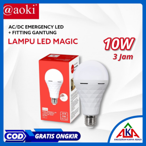 Bohlam Lampu LED AOKI New Crystal MAGIC Emergency AC DC 10 / 15 / 18 Watt
