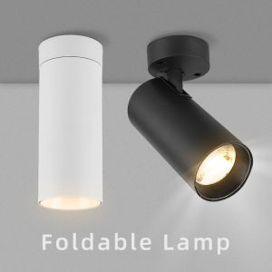 CHENBEN Led Spotlight 3 Colors Change Ceiling Lights Tricolor Downlight Surface Mounted Pin Light Foldable Track Light Aluminum Canopy Light For Living Room Kitchen Bathroom Indoor Lighting