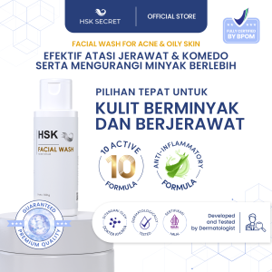 HSK Secret Facial Wash for Acne & Oily Skin | Face Wash Sabun Cuci Muka Mengurangi Minyak Berlebih & Perawatan Kulit Wajah Berjerawat