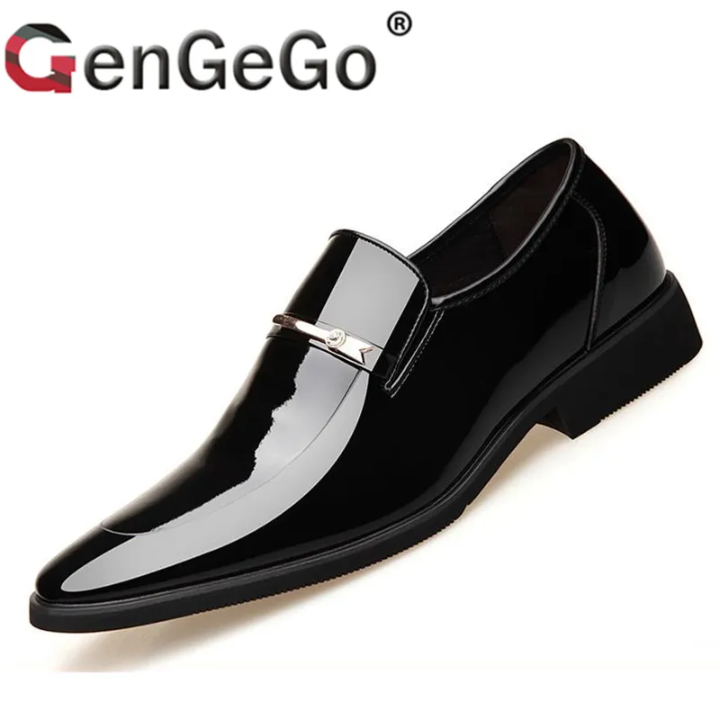 Fashion black shiny formal shoes