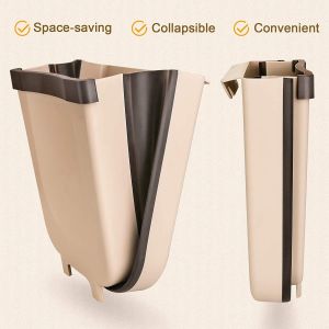 Trash Bin Classification Kitchen Trash Bin Folding Home Cabinet Door Wall Mounted Storage Bin Kitchen Waste Special Car Writing Desk Toilet Odorless SUMMER GIFT