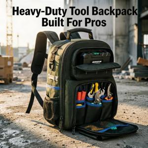 Large-Capacity Electricians Tool Backpack A Professional Work Organizer with Multiple Compartments