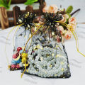 Organza Gift Bag Drawstring Pouch with Print for Candy Jewlery Wedding Package Giveaway. 