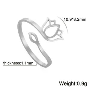 Skyrim nữ nhẫn Hollow năm cánh hoa sen Nhẫn hở nhẫn có thể điều chỉnh trang sức thời trang