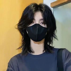 Super A Warrior Head Handsome notch Mens Wig Short Straight Hair Anime Cosplay Full