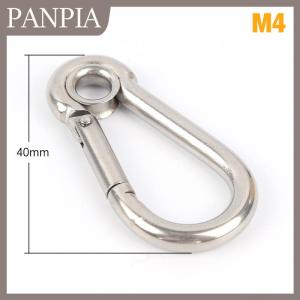 PANPIA M4 M5 M6 M7 M8 Stainless Steel Carabiner Carbine Snap Hook with Eyelet Spring Buckle Key Ring