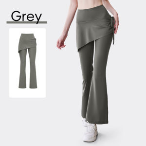 FUYOGI 2in1 Yoga Skirt Pants Workout Anti -Light Leggings High Waist Sports Wear Gym Running