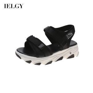 IELGY รองเท้าเสริมส้นลำลองตีนตุ๊กแกเพิ่มความสูงแบบรองเท้าผู้หญิงฤดูร้อน