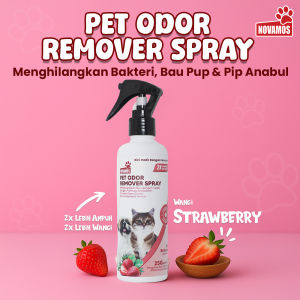 NOVAMOS Penghilang Bau Pesing Kotoran Kucing & Anjing Spray -Wangi Strawberry