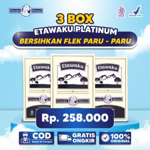 Etawaku Platinum Paket 3 Box - Susu Kambing Etawa Bubuk Murni Rendah Gula Tinggi Kalsium Menjaga Kesehatan & Kepadatan Tulang Cegah Osteoporosis osteoarthritis Gangguan Pernafasan Asma Batuk 200gr