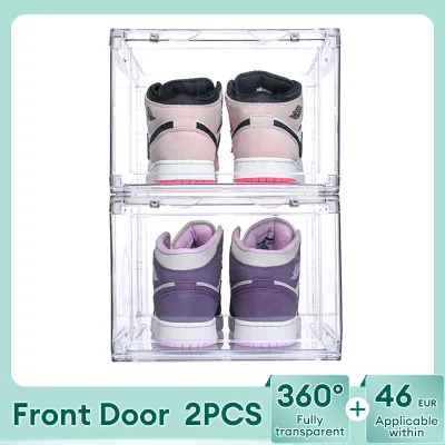 Colorlab 6PCS Acrylic Shoe Box Clear Magnetic Stackable Organizer Large Space Container Storage Shoe box